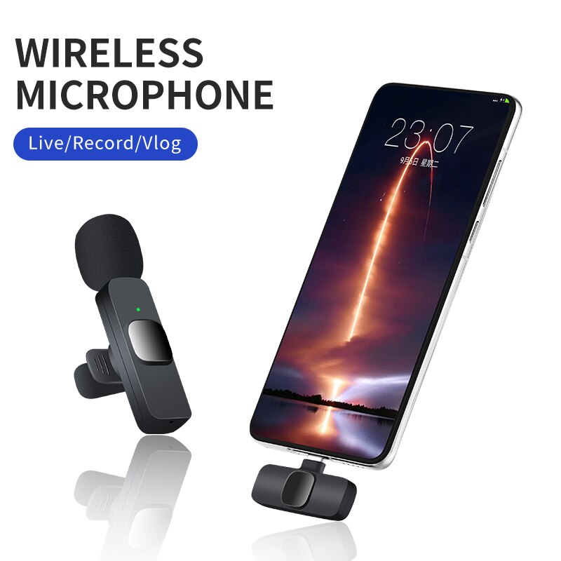 Draadloze microfoon -  iPhone  - Android (usb-C) -  mini microfoon  - Geen APP of Bluetooth nodig - professioneel opnemen - dasspeld microfoon
