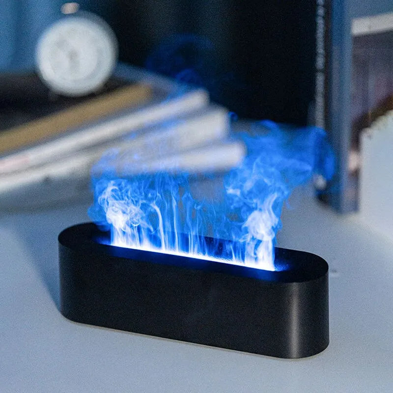 Aroma diffuser en luchtbevochtiger met vlam effect - 7 kleuren in te stellen - met usb poort