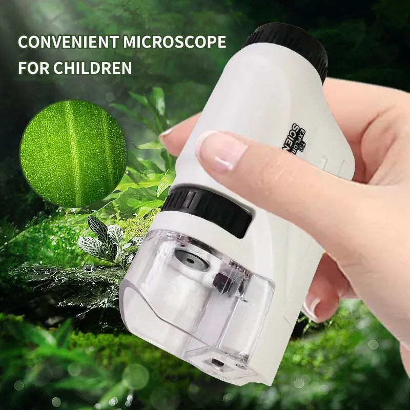 Mini microscoop met led licht - tot 120x vergroting - leuk voor spelend leren - educatief speelgoed