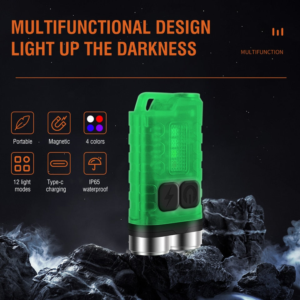 LED Mini Zaklamp - Waterdichte Zaklamp - USB-C oplaadbaar - 900 lumen- Camping - Kamperen &amp; Outdoor - Outdoor- Dagelijks gebruik- Zaklamp - Kleur Zwart - Makkelijk mee te nemen