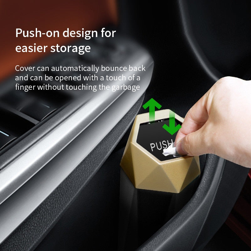 Mini Prullenbak - perfect voor in de auto of op uw bureau - auto prullenbak - prullenbak voor bekerhouder - Compact 1,2 Liter -