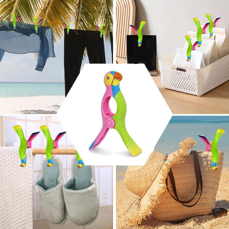 Papegaai knijpers - 4/6/8 Stuks - Herbruikbare stevige knijpers - Multifunctioneel - Handig en zomers! - Decoratieve wasknijper