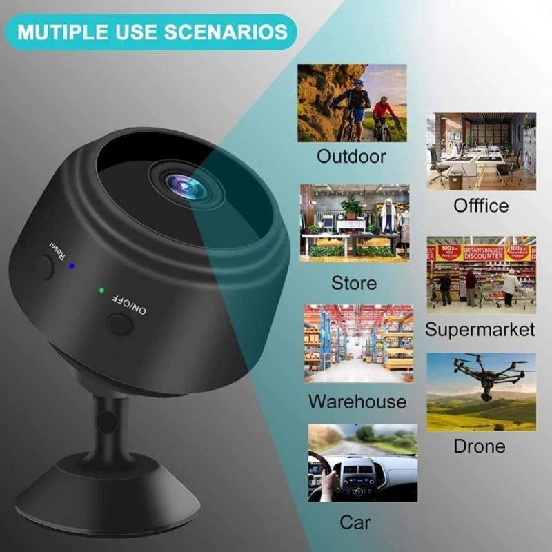 Mini Camera - Bekijk beelden via de App - Full HD 1080p - Dashcam - Beveiligingscamera - Met magneet en handige steun - Nightvision - Oplaadbaar en opnemen tijdens het opladen - Sla beelden op
