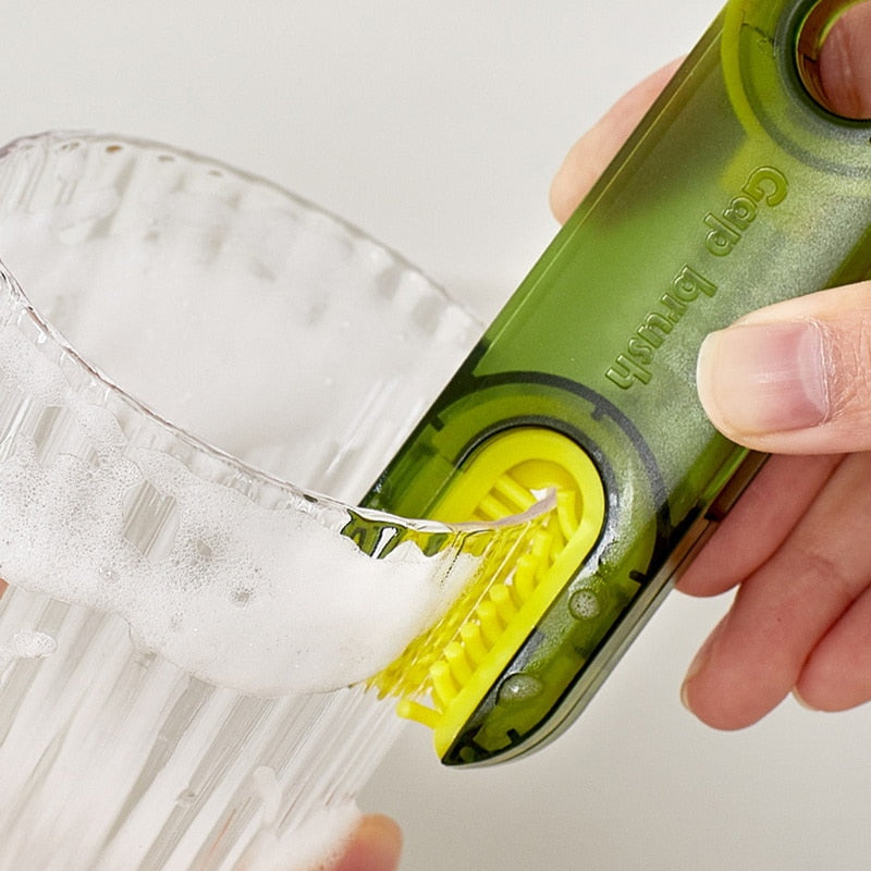 3-in-1-borstel - Afwasborstel - Flessenborstel - Borstel met meerdere functies! - Praktisch ontwerp - Brede toepassing - Eenvoudig schoon te maken