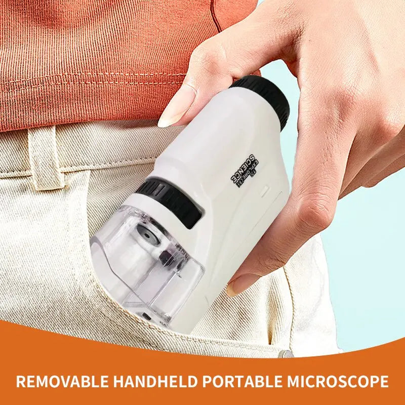 Mini microscoop met led licht - tot 120x vergroting - leuk voor spelend leren - educatief speelgoed