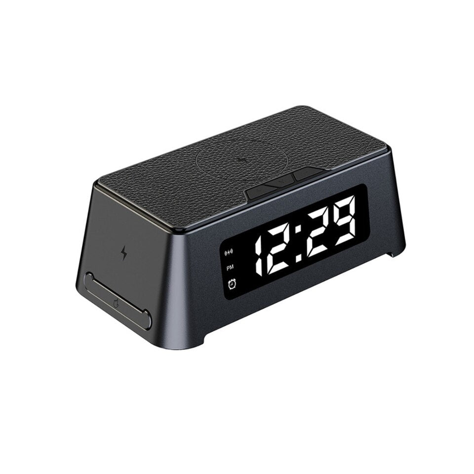 4 in 1 wekker oplaadstation - Laad al uw apparaten tegelijkertijd op - docking station met LED verlichting en digitale klok - QI draadloze oplader voor iPhone, Samsung, Airpods, Galaxy Buds &amp; AppleWatch