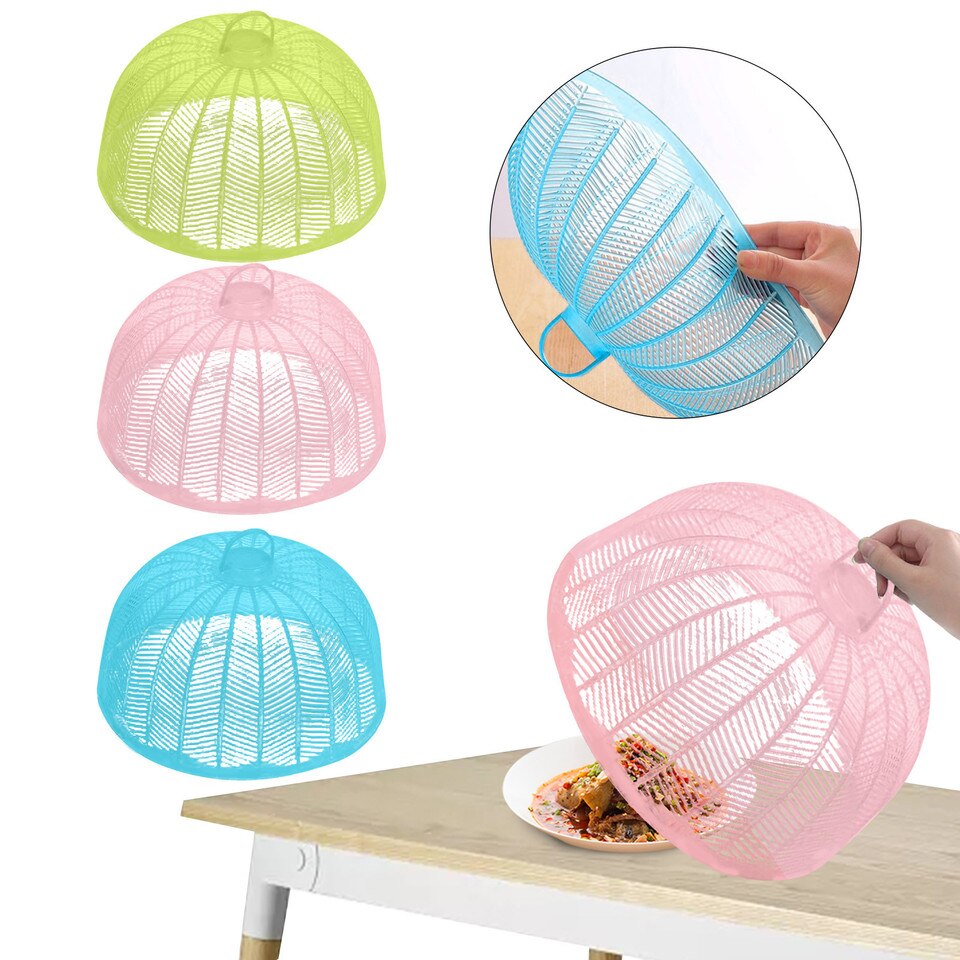 Vliegenkap/voedselkap - kunststof 25 cm - Eten/voedsel beschermen tegen ongedierte - Afdekkappen - ook handig om uw planten te beschermen - Multicolor - Kunststof