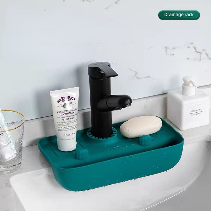 Kraan organizer - gootsteen - aanrecht - keuken organizer - hygiënische oplossing voor een nette spoelbak- vaatdoekhouder - sponshouder