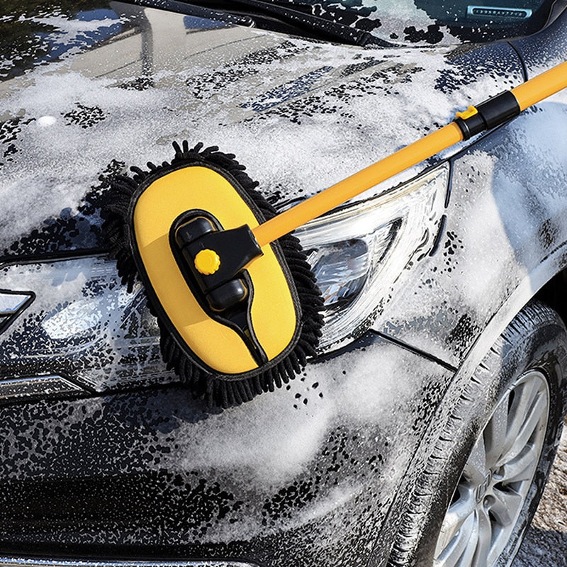 Verstelbare (auto) wasborstel - Langdurige reinigingskracht met een flexibele, instelbare steel - Efficiënte reiniging met stevige borstelharen