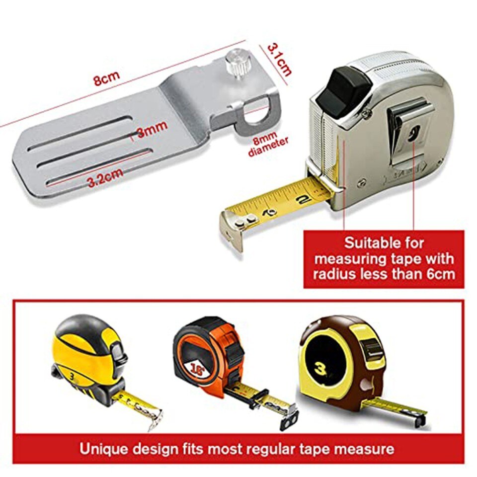 Meetlint potlood houder - Nauwkeurige metingen maken - Aluminium opzetstuk voor rolmaat - Rolmaat assistent - Precisie tool - Meetlint marker - Universeel