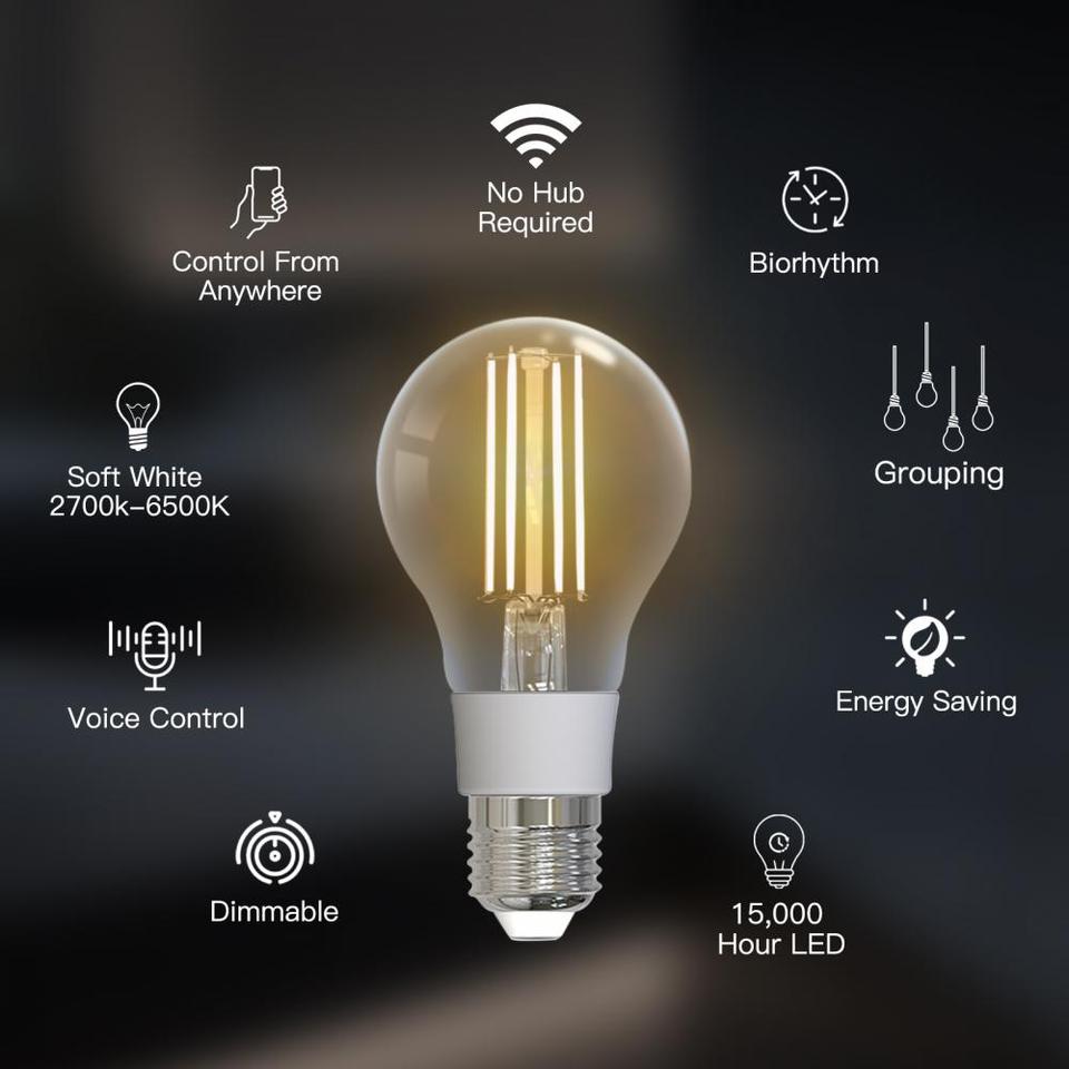 Smart Wifi gloeilamp - filament - sfeervolle en slimme lamp in één - puur wit en warm wit licht - E27 - gebruik met uw mobiele telefoon