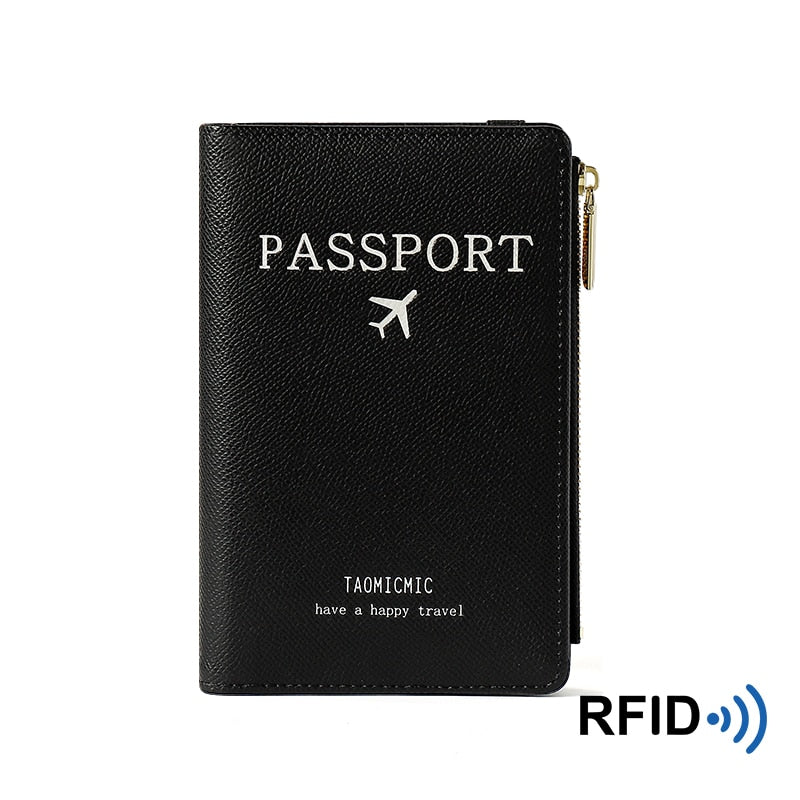 Paspoort mapje - PU leer cover - RFID beveiliging - Onmisbaar voor op reis - Paspoorten, pasjes, geld, foto's, alles past erin - Duurzaam - Praktisch