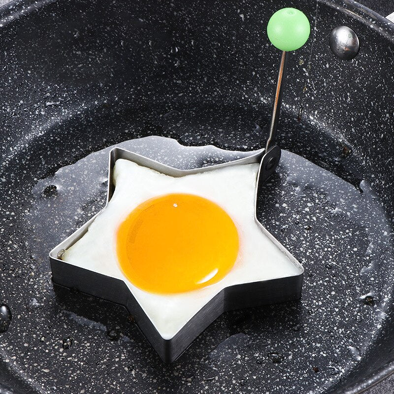4 RVS keukenvormen - Bak koekjes, eieren, pannenkoeken en ander eten in een vorm - bakvorm - Food-grade RVS - Met pin voor makkelijk gebruik