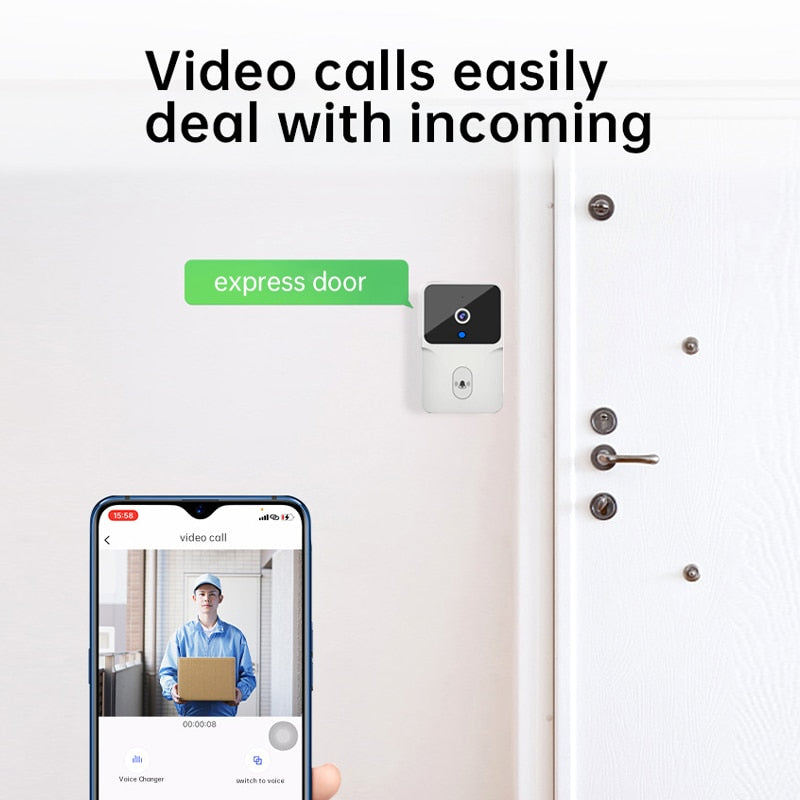 Video deurbel met camera en wifi - 480p deurbel draadloos - houd uw huis in de gaten van een afstand - ingebouwde batterij - waterdicht - deurbel met app