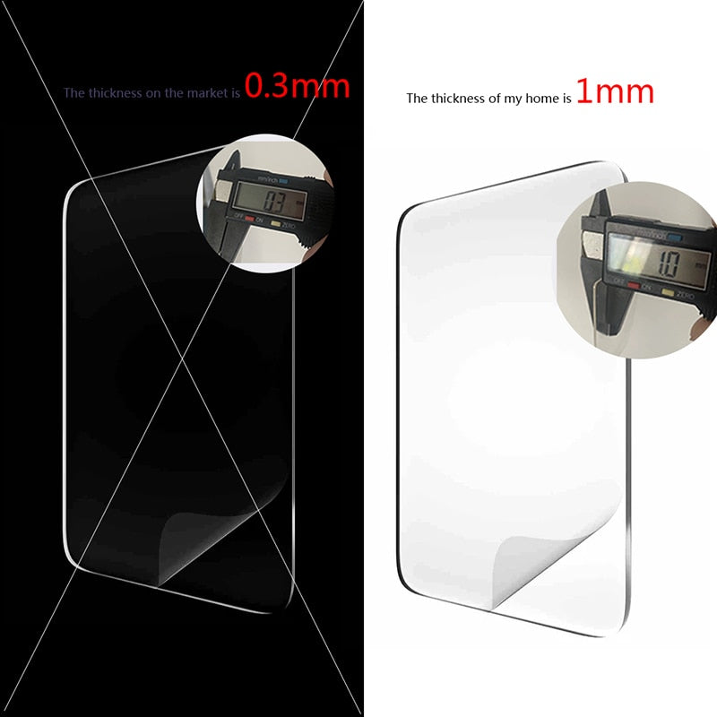 10 Stuks - Sterk Dubbelzijdige Stickers - 6 x 6 cm - Transparant - Plakkers - Waterproof - Muurstickers - PVC - Herbruikbaar - Ophangen