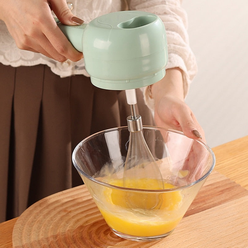 3 in 1 keuken blender - Alles kunner voor in de keuken - Groentesnijder - Rasp - Garde - Makkelijk in gebruik - Elektrische groente en kruiden snijder
