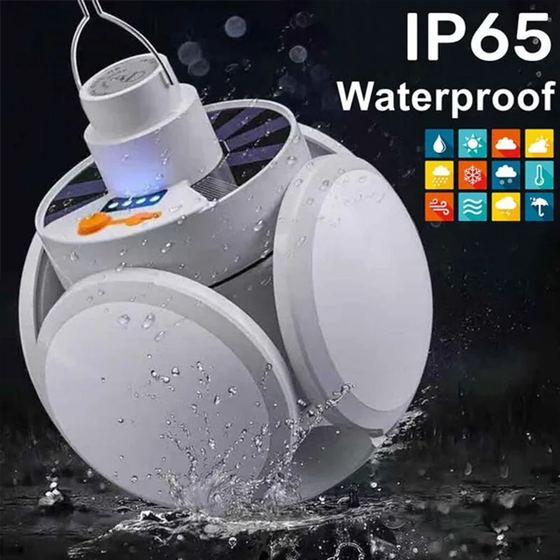 Uitklapbare LED lamp - Outdoor - Opvouwbaar Licht - ingebouwd zonnepaneel - met afstandbediening- Draagbare USB  LED Lamp - Zoeklichten - Camping - Noodlamp