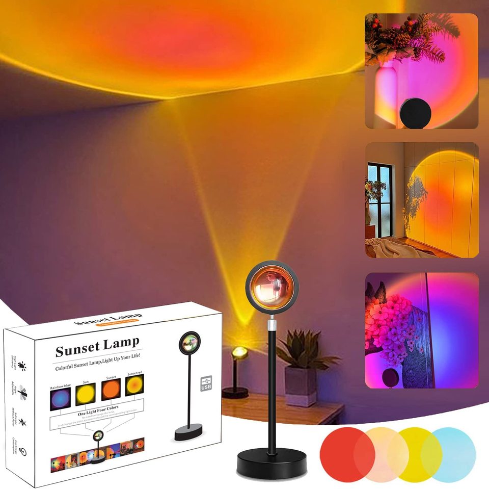 Sunset lamp - sunset, rainbow en andere effecten - sfeerverlichting binnen - zonsondergang lamp - hoogte verstelbaar