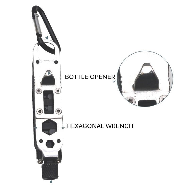 Multi functionele Schroevendraaier - Ingebouwde Ledlamp - Handige flesopener - Verschillende bitjes - Duurzaam en stevig - Handig voor kleine Klusjes, Kamperen, Hiken