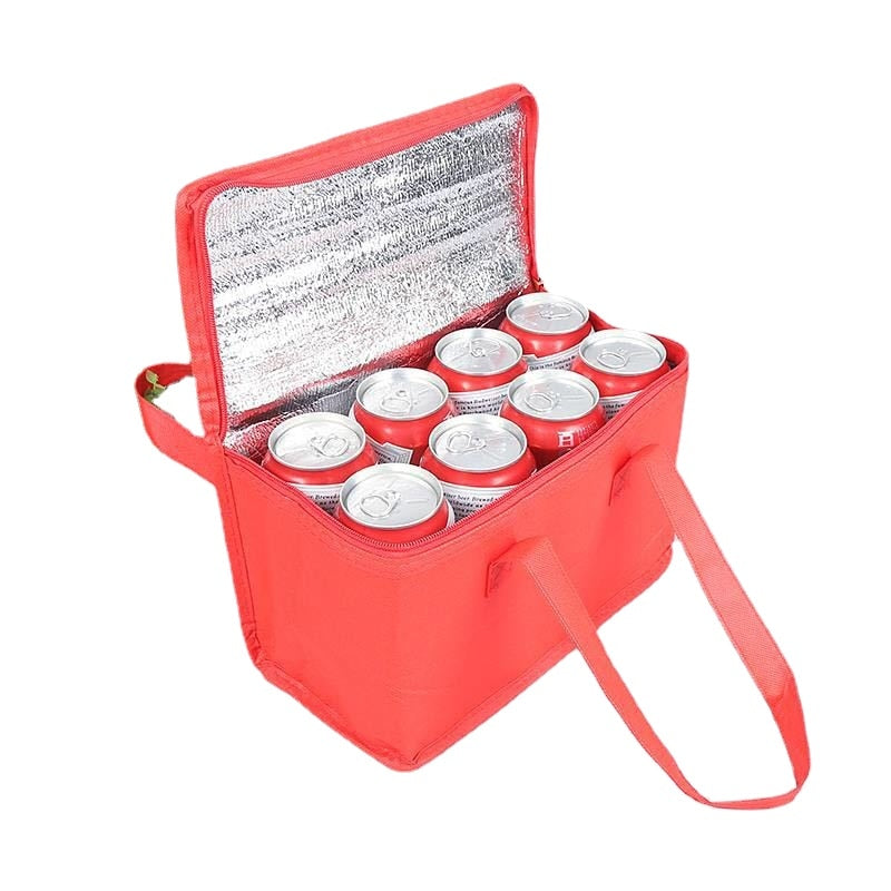 Klein mini koeltasje - sixpack blikjes - Compacte koelbox/koeltassen - Zwart of Rood -  Altijd een lekker koud drankje in de buurt