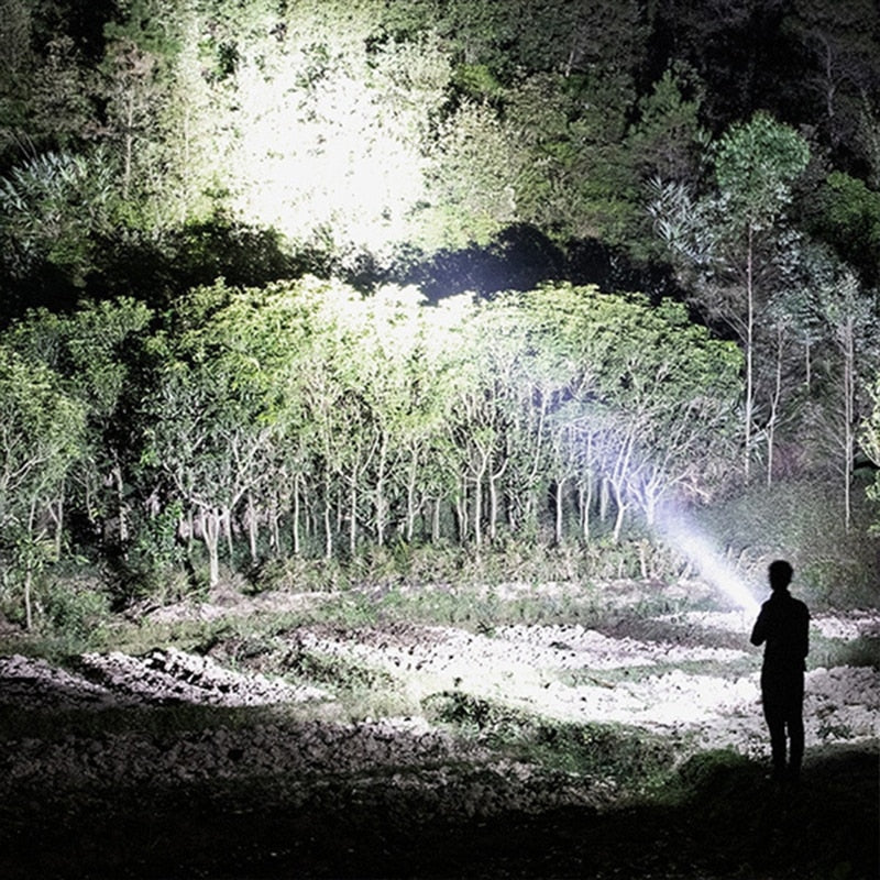 XL Zoeklicht - Schijnwerper - Grote Zaklantaarn met standaard - Dubbele LED lampen - 4 in 1 Werkplaats Zaklamp - Inclusief ingebouwde Batterijen - Vloedlicht - Micro USB