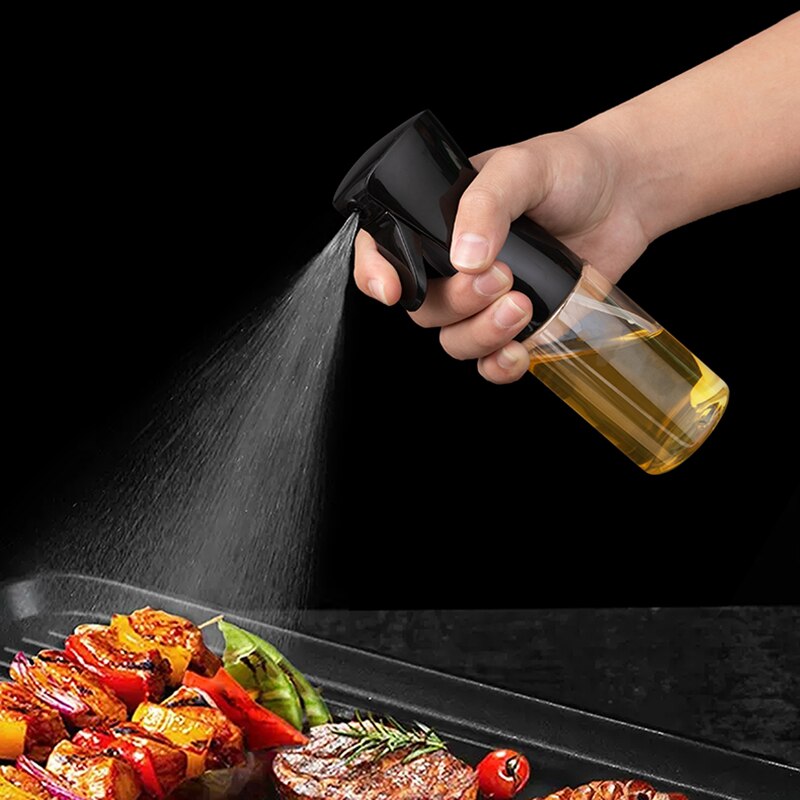 Oliefles - olijfoliefles - cooking spray - anti-slip - diffuser Bottle - nooit meer knoeien of teveel olie in uw pan - zwart en wit - 200ml