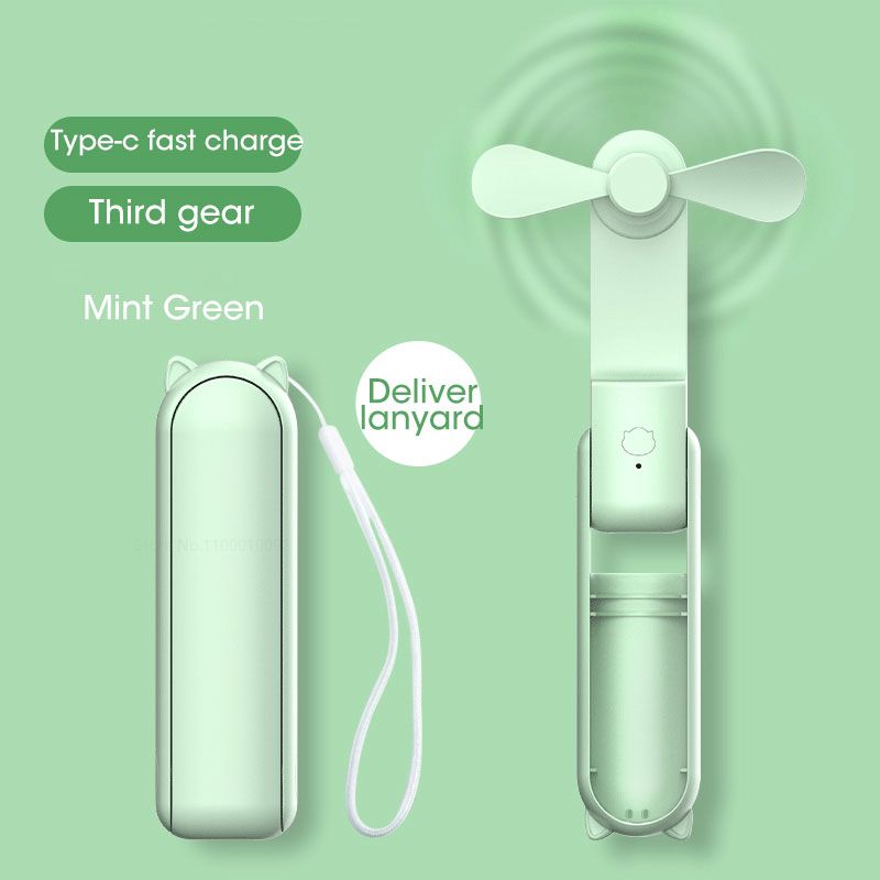 Ventilator en powerbank in één - 2000Mah - Draagbare uitklapbare ventilator - blijf koel en verbonden! - Stille ventilator - powerbank