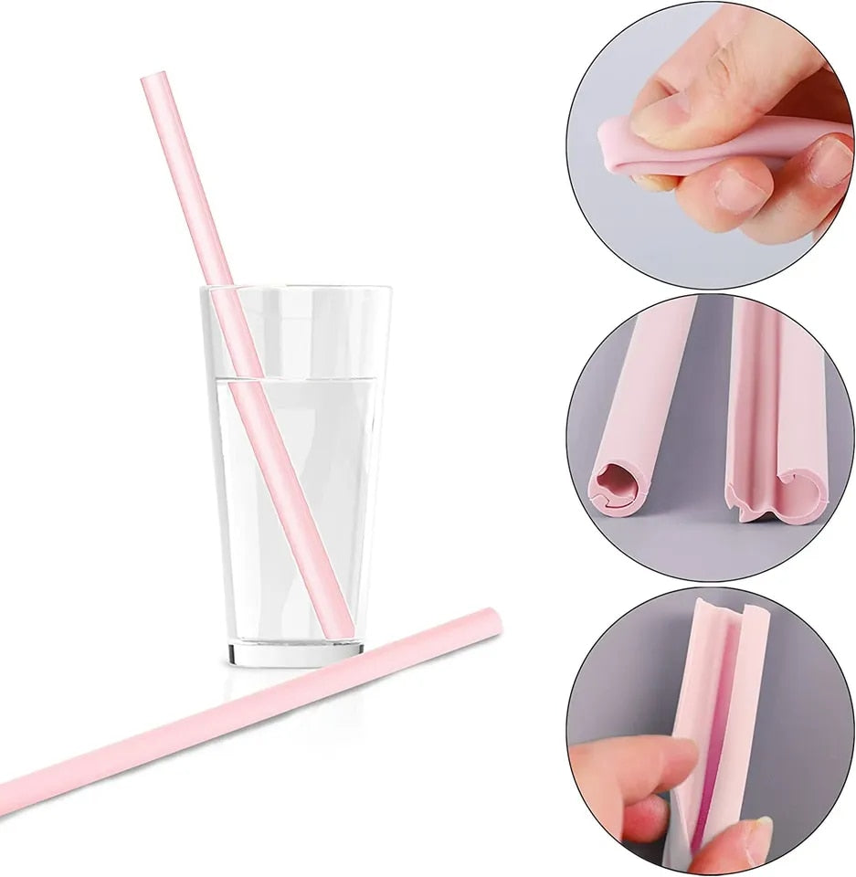 Siliconen Herbruikbare Rietjes (6 stuks) - Drinkrietjes - Geef jouw drankje een unieke uitstraling - Buigrietjes - BPA - Siliconen Rietjes