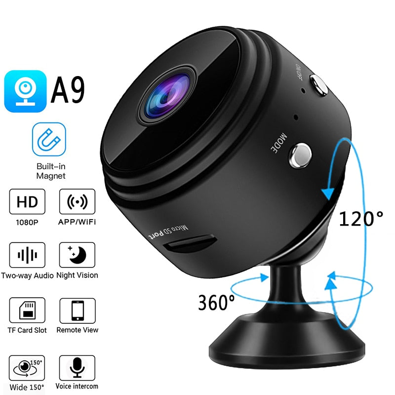 Mini Camera - Bekijk beelden via de App - Full HD 1080p - Dashcam - Beveiligingscamera - Met magneet en handige steun - Nightvision - Oplaadbaar en opnemen tijdens het opladen - Sla beelden op