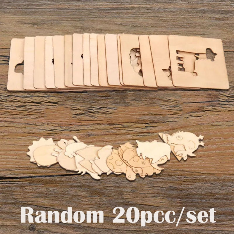 Tekening kinder speelgoed - 20 Stuks houten sjablonen - spelen en leren tegelijkertijd - educatief - stencils - puzzel