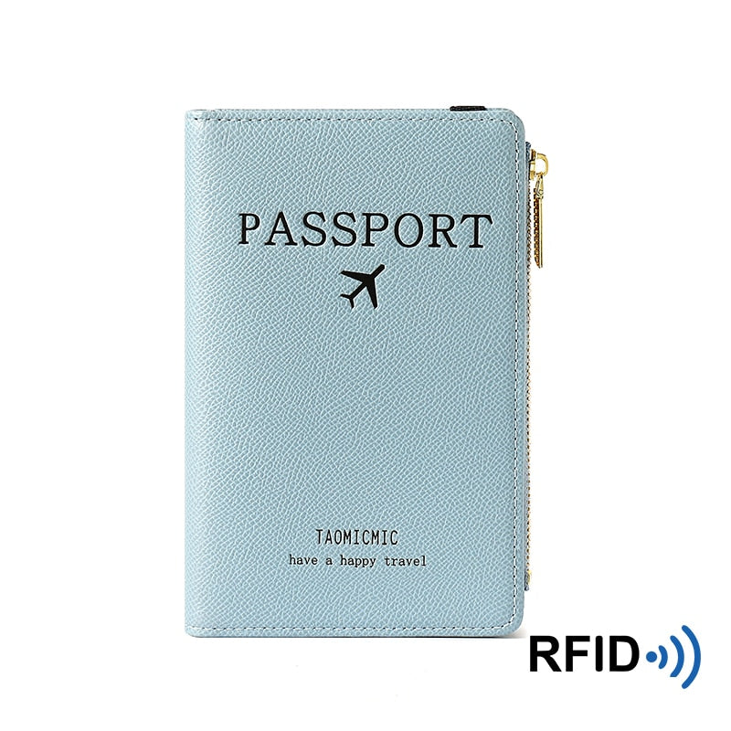 Paspoort mapje - PU leer cover - RFID beveiliging - Onmisbaar voor op reis - Paspoorten, pasjes, geld, foto's, alles past erin - Duurzaam - Praktisch