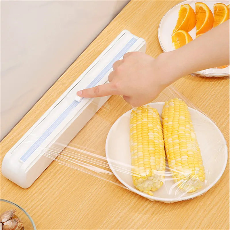 Universele Keukendispenser - Foliesnijder - Foliedispenser - Vershoudfolie - Foliehouder Plastic folie keuken dispenser met snijder- makkelijk en opgeruimd folie opslag