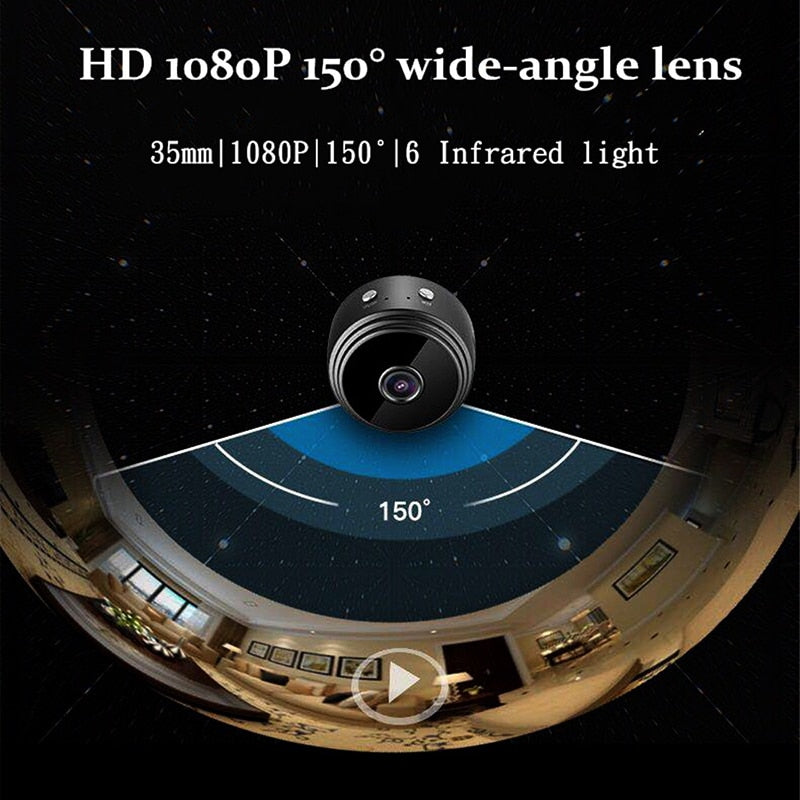 Mini Camera - Bekijk beelden via de App - Full HD 1080p - Dashcam - Beveiligingscamera - Met magneet en handige steun - Nightvision - Oplaadbaar en opnemen tijdens het opladen - Sla beelden op