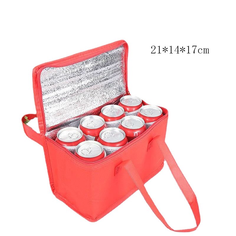 Klein mini koeltasje - sixpack blikjes - Compacte koelbox/koeltassen - Zwart of Rood -  Altijd een lekker koud drankje in de buurt