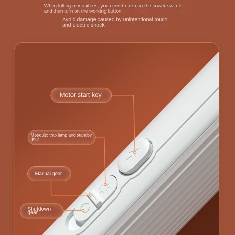 Anti-Muggen Racket - Ingebouwde LED Lamp die muggen aantrekt - Te gebruiken als standaard - Krachtige elektrische schok