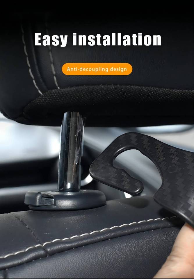 Hoofdsteun haken - handig uw tasjes ophangen in de auto - geen rondschuivende spullen meer - 4 stuks - elegant en betaalbaar