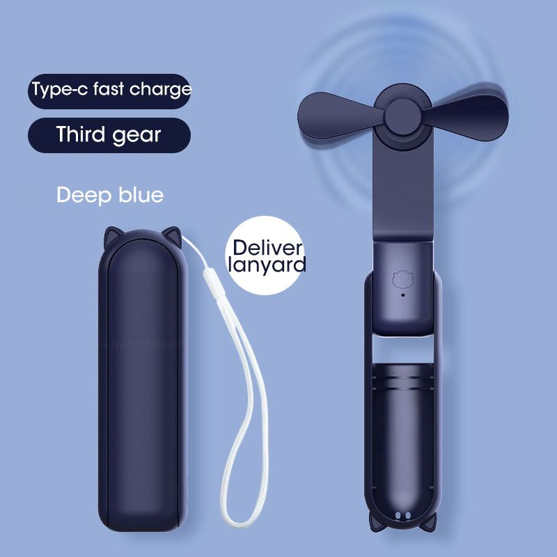 Ventilator en powerbank in één - 2000Mah - Draagbare uitklapbare ventilator - blijf koel en verbonden! - Stille ventilator - powerbank