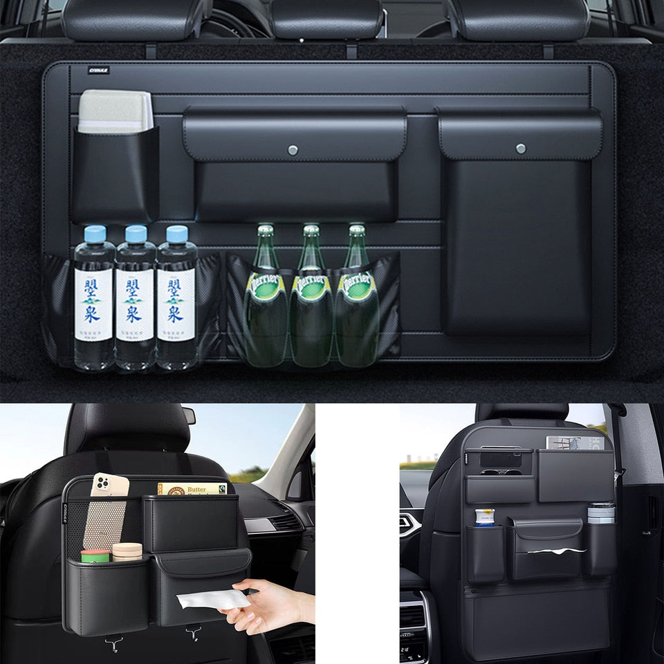 Auto organizer - autostoel organizer - vergroot de opslag van uw kofferbak - kofferbak organizer - van hoogwaardig P.U. leer