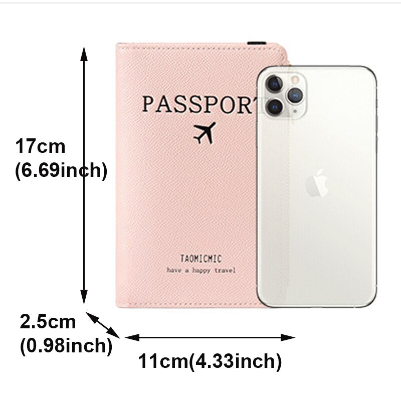 Paspoort mapje - PU leer cover - RFID beveiliging - Onmisbaar voor op reis - Paspoorten, pasjes, geld, foto's, alles past erin - Duurzaam - Praktisch