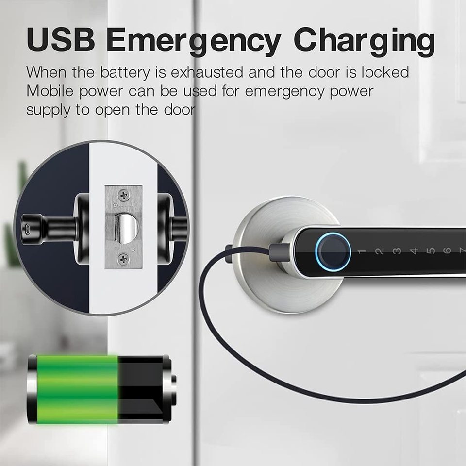 Slim deurslot - deurklink met vingerafdruk - met APP &amp; blueTooth - ultieme beveiliging voor uw huis - kantoor slot - Anti inbraak - elektrisch slot -