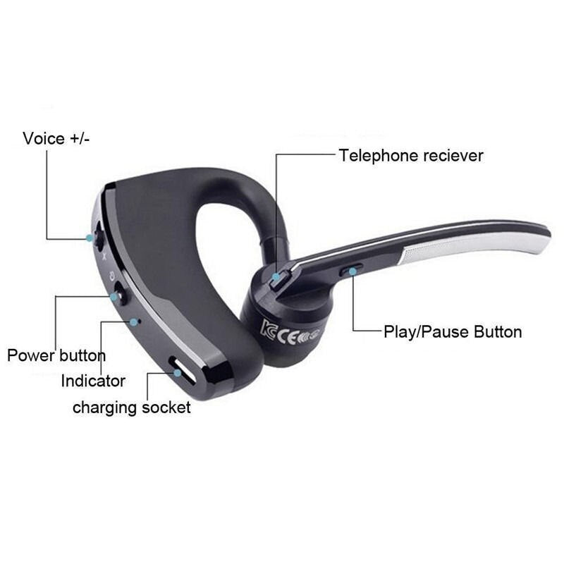Draadloze headset met microfoon - iPhone en Android - handig voor op kantoor, in de auto en tijdens het sporten - bluetooth - werk oordopjes