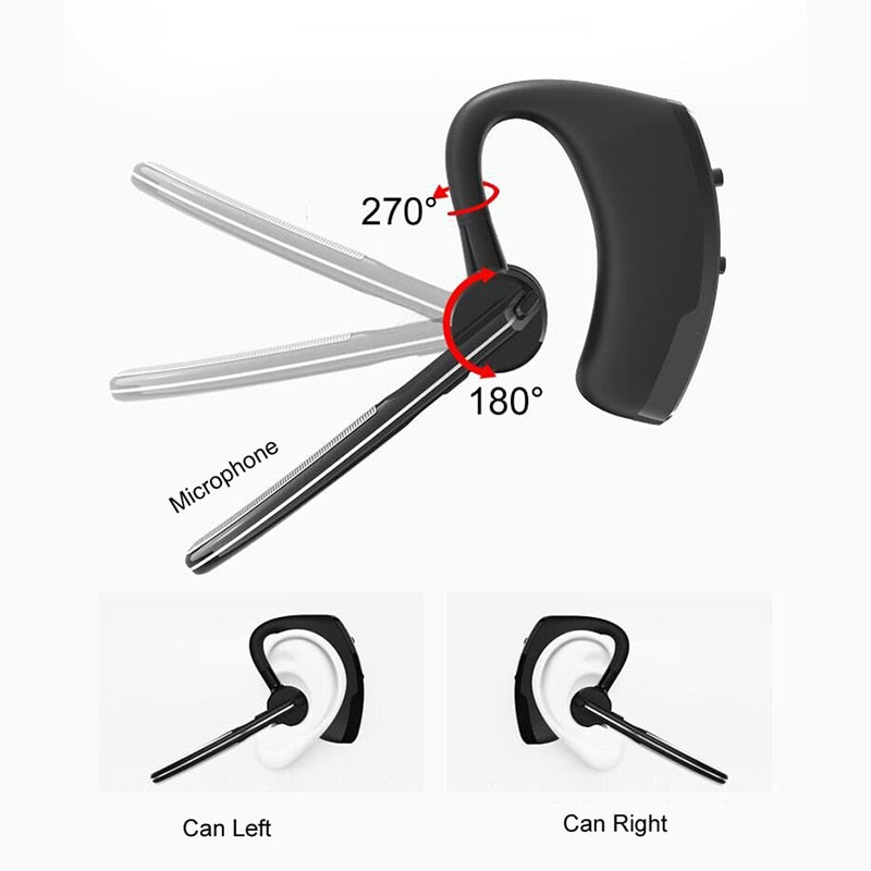 Draadloze headset met microfoon - iPhone en Android - handig voor op kantoor, in de auto en tijdens het sporten - bluetooth - werk oordopjes