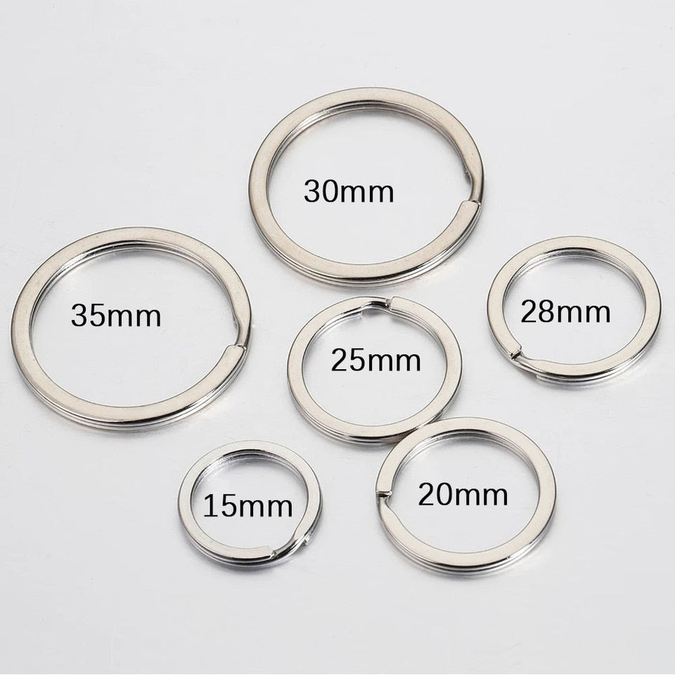 Sleutelringen – Sleutelhanger Ringen – 20 Stuks – Zilver - verschillende diktes en diameter