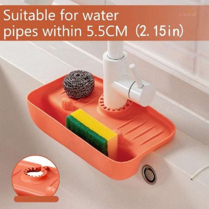 Kraan organizer - gootsteen - aanrecht - keuken organizer - hygiënische oplossing voor een nette spoelbak- vaatdoekhouder - sponshouder