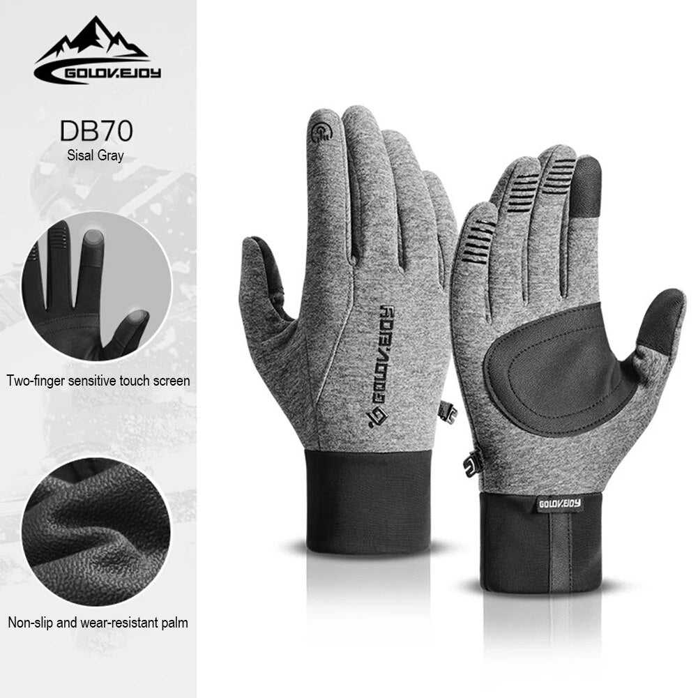 Wind en waterdichte warme handschoen - 2 vingers voor touchscreen telefoon - met antislip op de handpalm