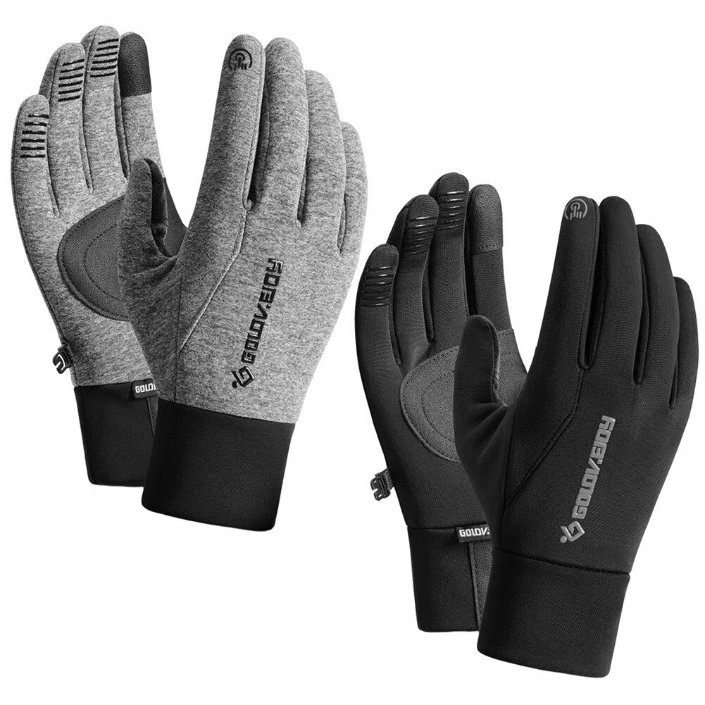 Wind en waterdichte warme handschoen - 2 vingers voor touchscreen telefoon - met antislip op de handpalm