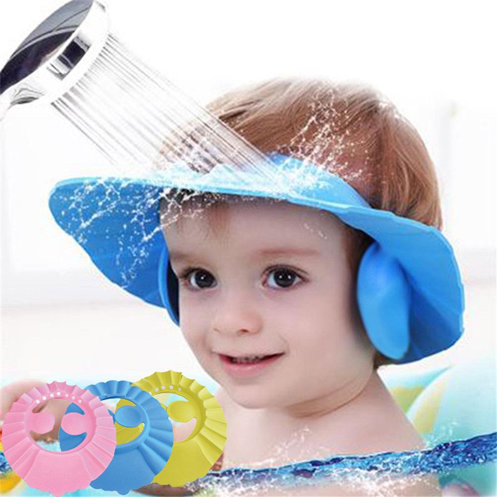 Shampoo bescherm hoedje voor Kinderen - 2 stuks -  Houdt Water en Zeep uit de Ogen - Waterdichte bescherming - Stressvrij en aangenaam haar wassen