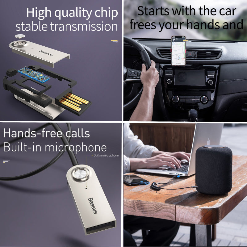 Bluetooth adapter en receiver - overal verbinding met uw muziek installatie - handsfree bellen - microfoon - eenvoudige installatie - Nu maak jij elk apparaat bluetooth compatible