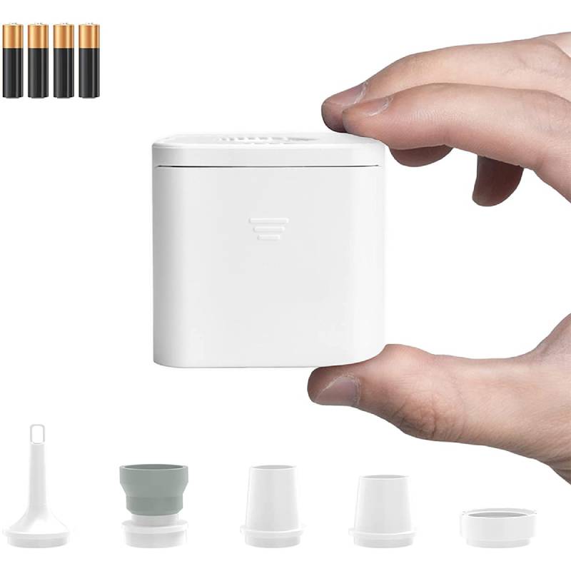 Luchtbedpomp - Opblazen en Vaccumeren in één! - Opblaaspomp op batterijen - Vacuümpomp - Compact - ektrische Pomp - 2 in 1 pomp - Nu met 5 handige opzet stukken