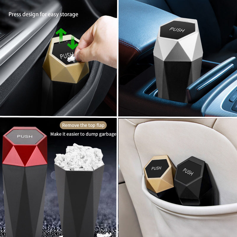 Mini Prullenbak - perfect voor in de auto of op uw bureau - auto prullenbak - prullenbak voor bekerhouder - Compact 1,2 Liter -